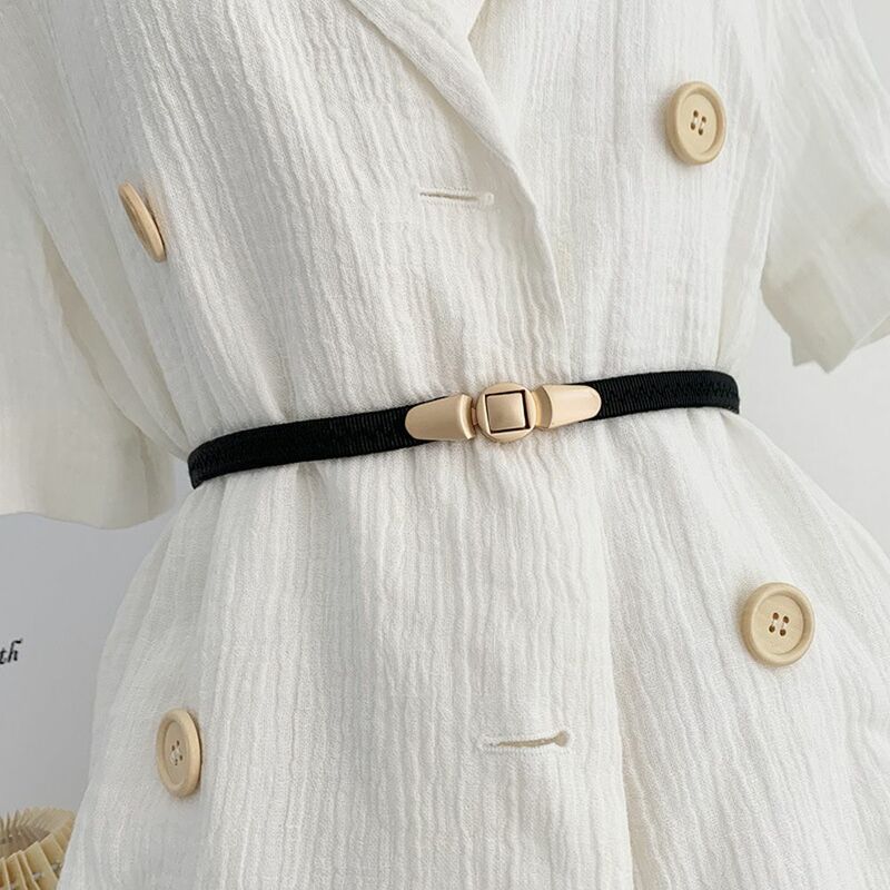 Cinturón elegante con hebilla dorada para mujer, accesorios de ropa, estilo coreano, correa para suéter