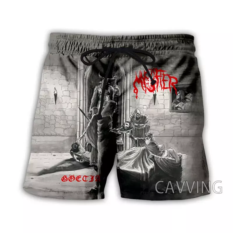 CAVVING-Shorts de praia masculinos e femininos impressos em 3D, shorts casuais de sudorese rápida, streetwear rock, verão