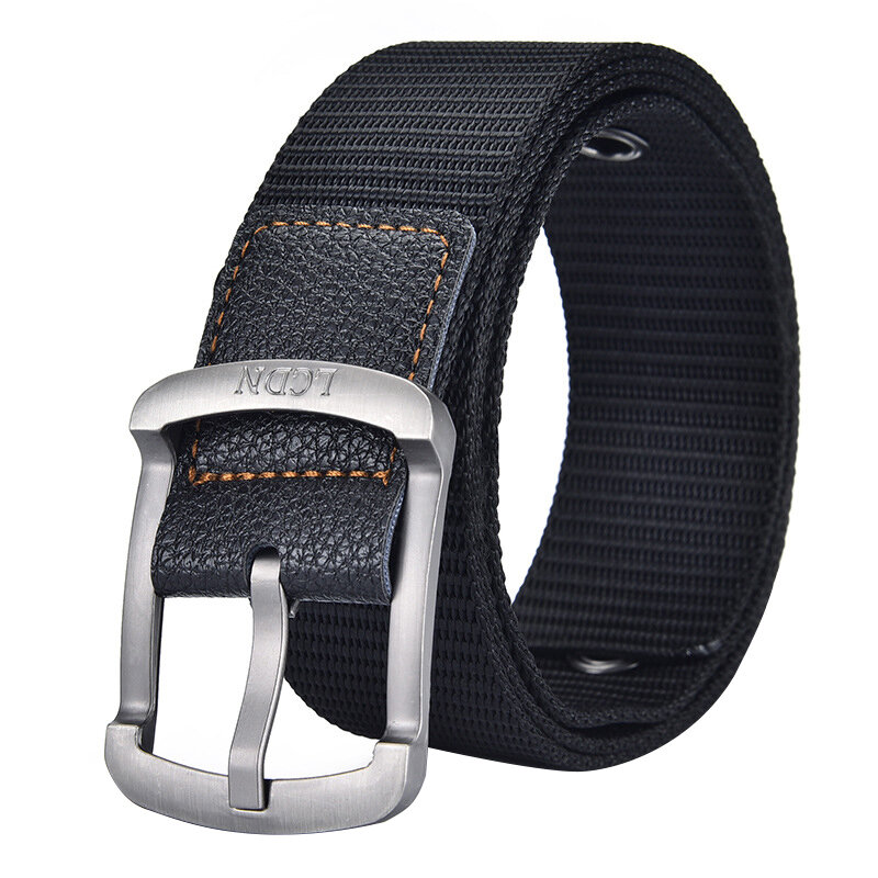 Cintura Unisex moda cintura Casual da uomo in tessuto cintura in tela da uomo fibbia in lega cintura con fibbia ad ardiglione cintura da allenamento per studenti giovanili cintura Jeans
