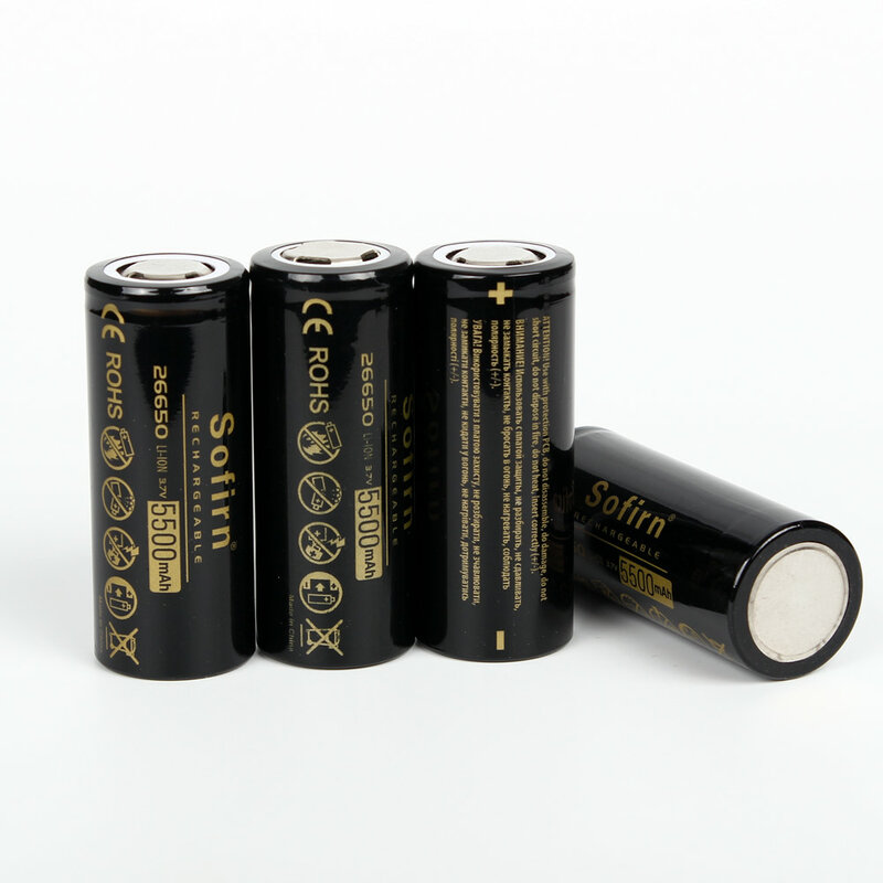 Sofirn 26650 baterai isi ulang datar atau atas 5500mAh 3.7V kapasitas tinggi daya tinggi senter SM12 hadiah