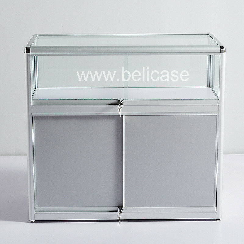 Vitrina de vidrio de aluminio personalizada, mostrador bloqueable de tienda minorista, precio barato