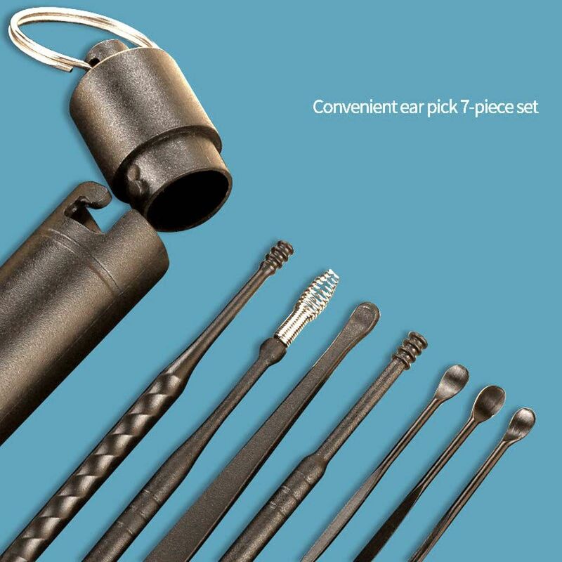 Складной инструмент для массажа, спиральный двухсторонний инструмент для удаления воска, ложка для очистки ушного канала, инструмент для удаления ушного воска