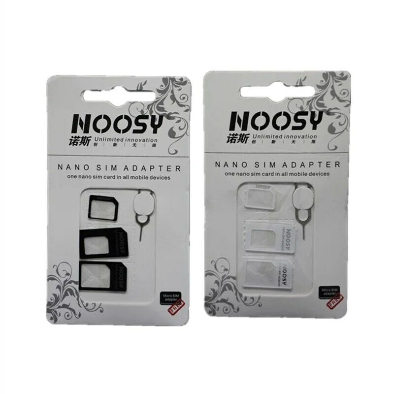4 in 1 Noosy Nano Sim 카드 어댑터 + 마이크로 Sim 카드 어댑터 + 표준 SIM 카드 어댑터, 아이폰용