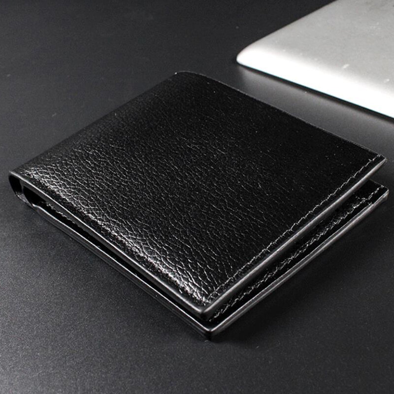 Portafoglio da uomo nuovo portafoglio corto in pelle PU a due pieghe Business Multi-card Slim Money porta carte d'identità portamonete