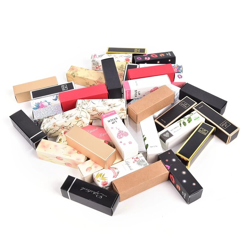 Prachtige Lipstick Papier Doos Verpakking Diy Lippenstift Gift Verpakking Valentijnsdag Geschenk Buitenste Verpakking 25*25*88Mm