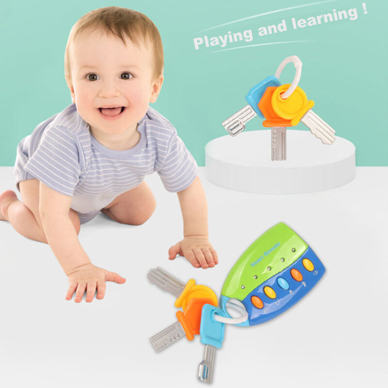 Brinquedos Música Car Key Voice Baby Smart Controle Remoto Car Crianças Baby Controle Remoto Car Voice Pretend Educational Music Toys