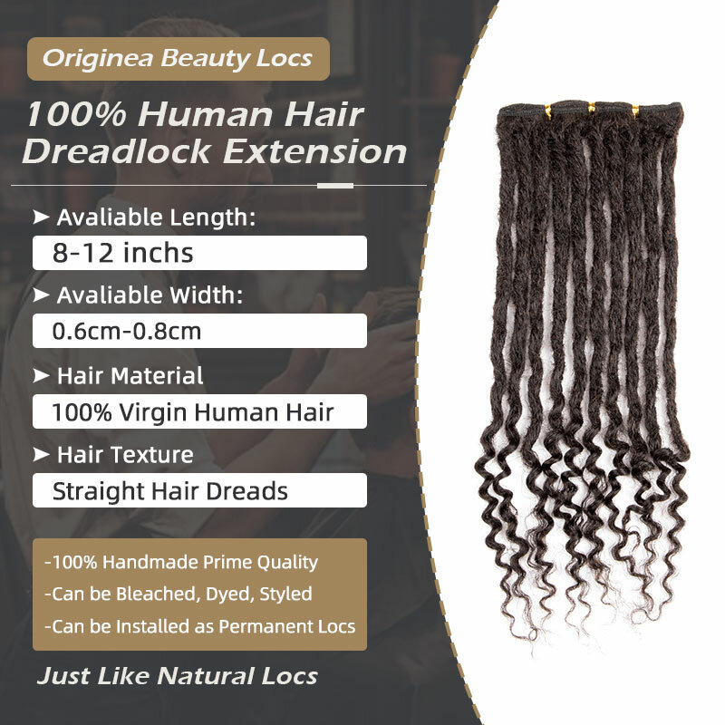 聖人の髪の毛横糸のドレッドロック、100% 人の角、フルヘッド、手作りのドレッドエクステンション、天然の巻き毛、1bオンブル、8-12インチ