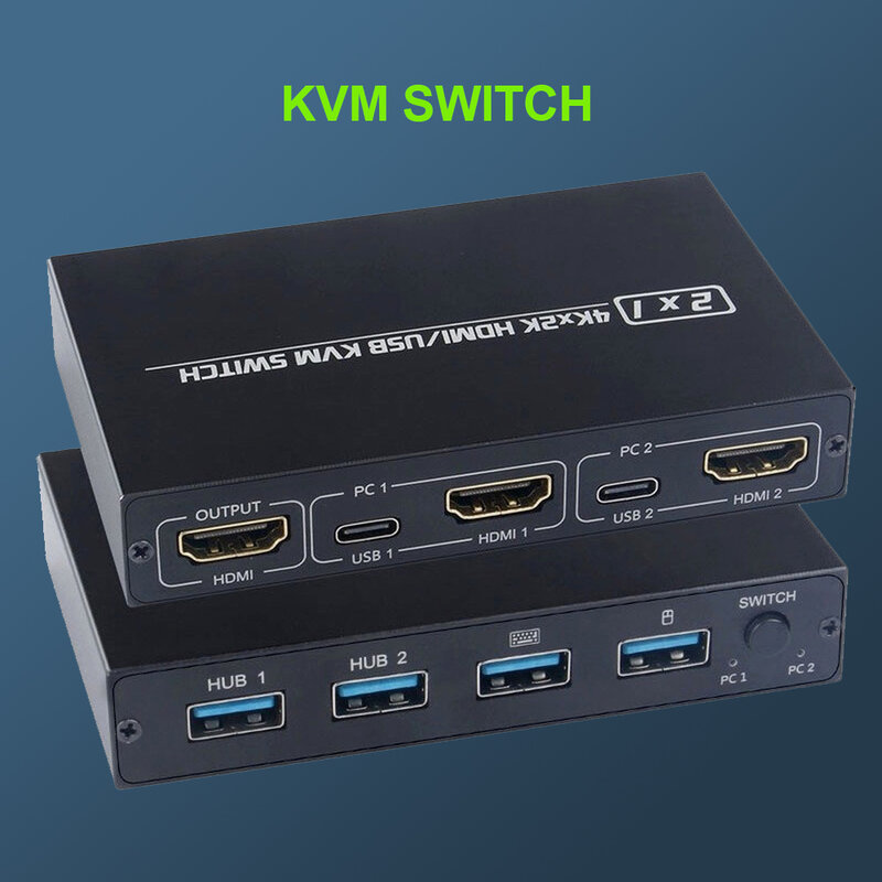 4 portowe przełącznik KVM USB er 4K HDMI przełącznik KVM skrzynka przejsciówka VGA do udostępniania drukarki klawiatura mysz przełącznik KVM Hub USB HDMI