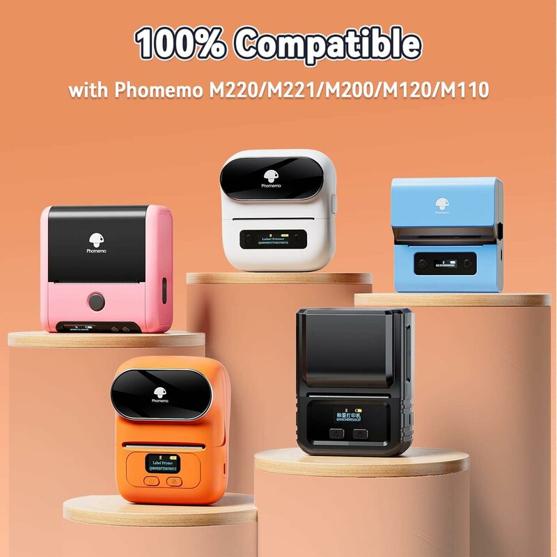 Phomemo-多目的粘着性サーマルステッカー,粘着ラベルメーカー,m110,m220,m120,m200,m221,3ロール用タグ
