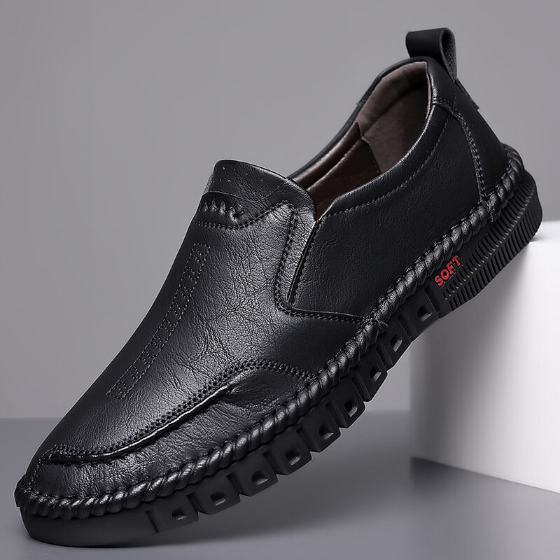 Туфли мужские кожаные деловые, дышащие лоферы, удобная повседневная обувь, Мокасины, летние кроссовки, 2023