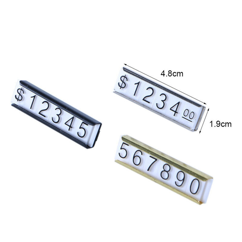 Vestuário Dividir Preço Ajustável Tags Kit $ Euro Emblema Roupas Numeral Digit Display Cubo Sinal Etiqueta Liga Placa Quadro Magnético