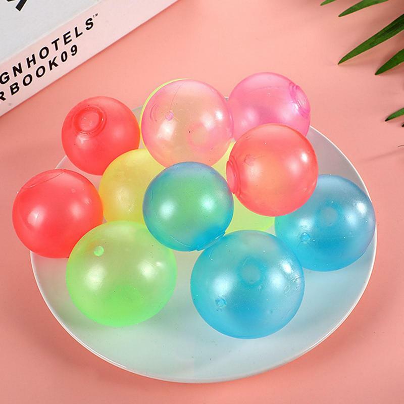 Glow In The Dark Balls Bouncy Light Up Sticky Squeeze Balls portatile Soft Fidgets Toys For soffitto Wall Kids Entertainment Balls