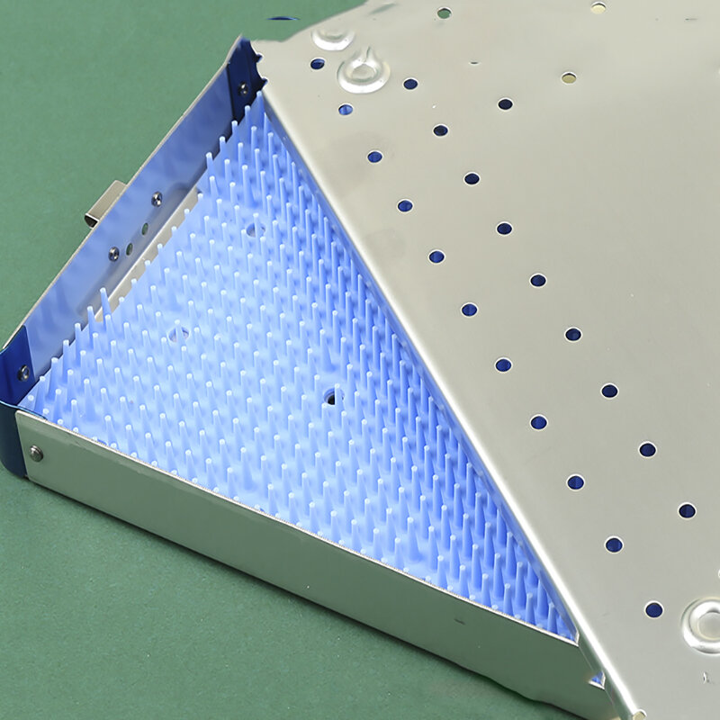 Caixa quadrada de aço inoxidável da desinfecção ferramentas da pálpebra dobro microinstrumentos cirúrgicos para o uso de alta temperatura desinfecção