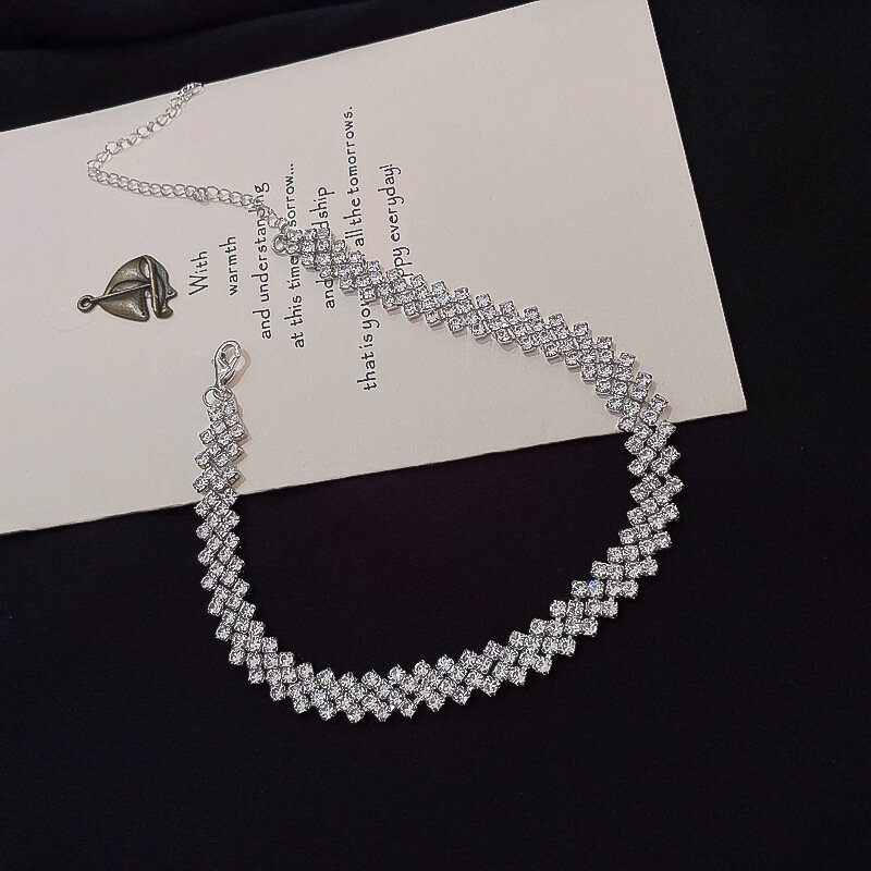 Collier ras du cou avec strass pour femmes, bijou de personnalité géométrique en cristal, à la mode, cadeaux de mariage, 2022