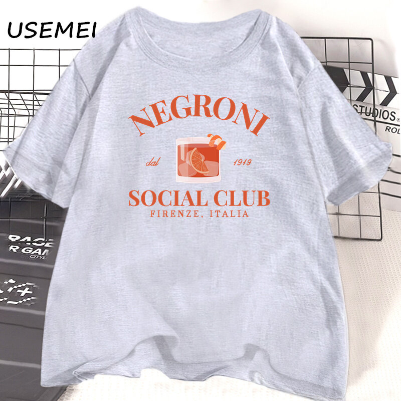 Negroni Social Club Short Sleeve T-Shirt Women Men Casual Summer Cotton Short Sleeve T Shirt Unisex Bachelor Party Tee Shirt