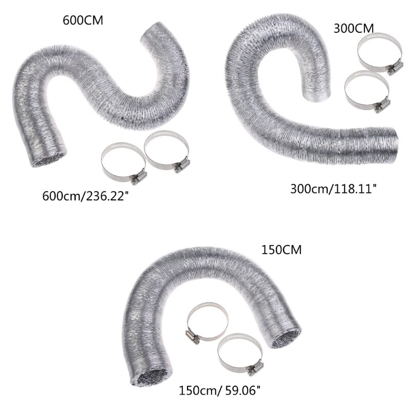 Dwuwarstwowy aluminiowy wąż odpowietrzający suszarkę zaciskami śrubowymi Uniwersalne zastosowanie
