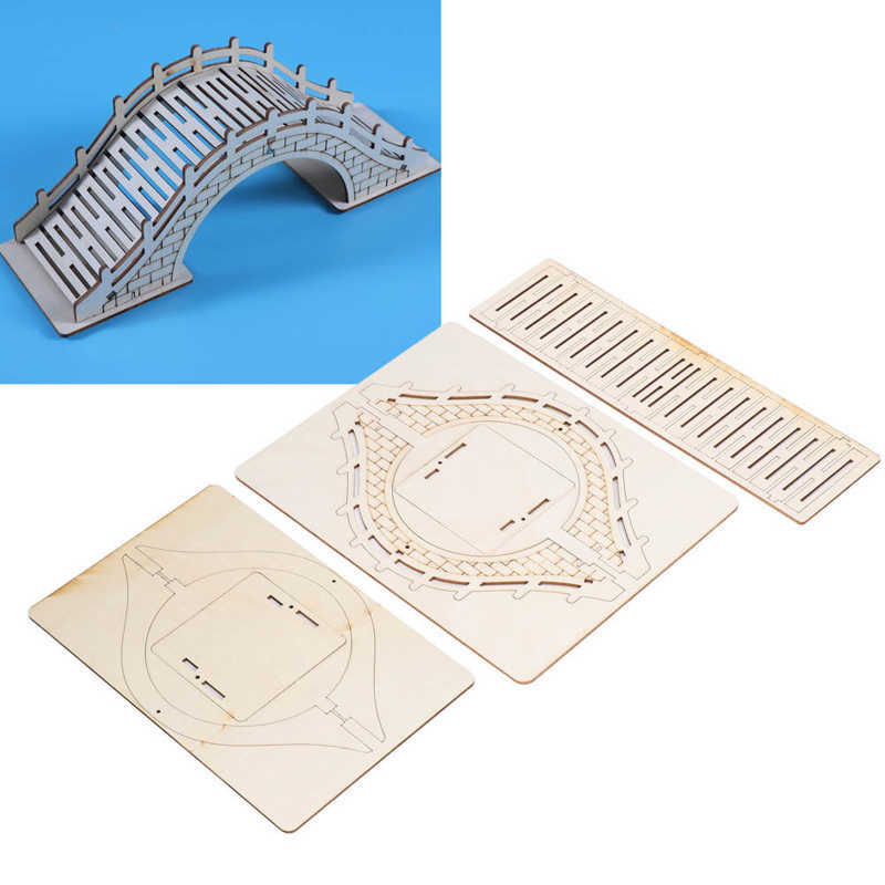 DIY木製ブリッジアセンブリおもちゃ教育用DIYアークブリッジ子供用パズルゲーム子供用手作りおもちゃ