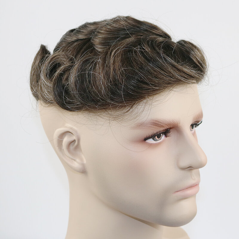 Супер натуральная линия волос ультратонкая кожа Vloop необнаруживаемая полиуретановая основа парик для мужчин протез капиллярная система замены волос