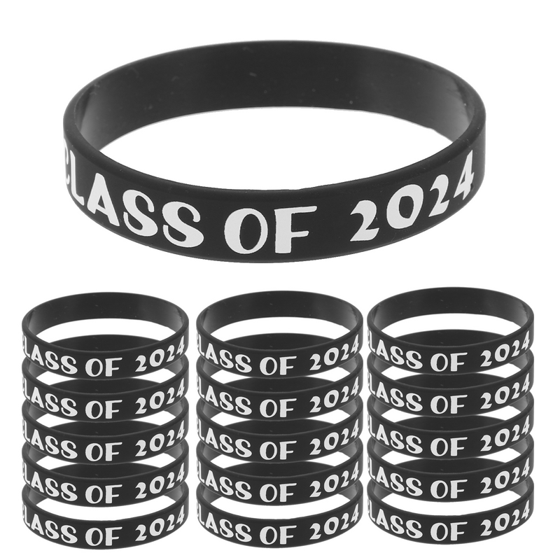 "2024 Graduation Silicone Wrist Tape For Class Of 2024s - Set of 50 for High School, College & University"