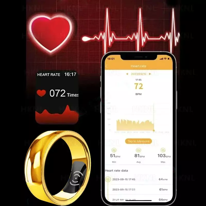 New Smart Ring Intelligent Body Temperature Multifunctional Sleep Health Monitor Waterproof Fitness Tracker Digital Ring M1