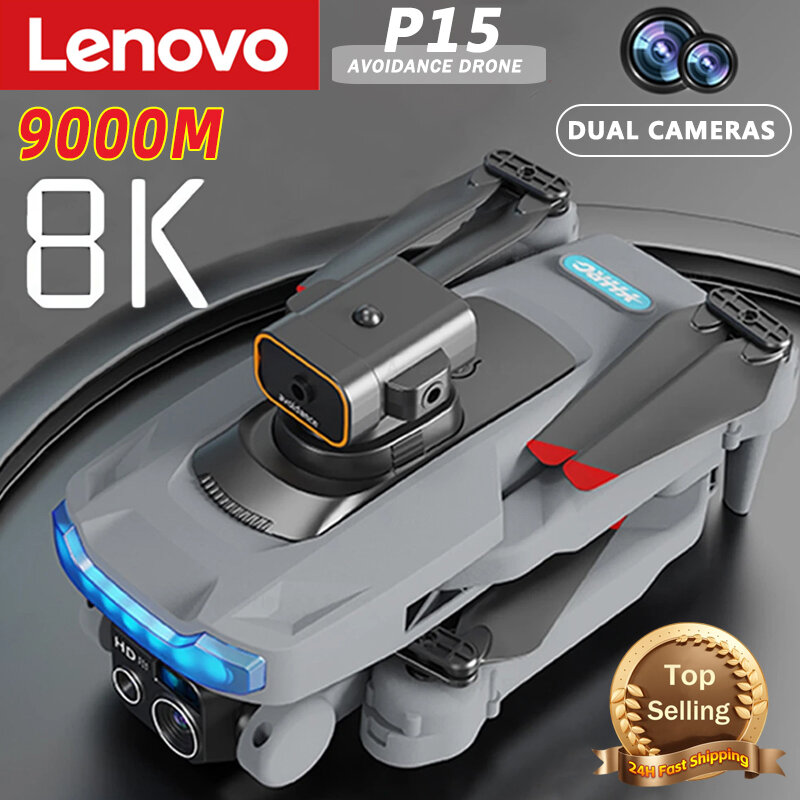 Lenovo P15 Drone profesional kamera ganda 8K GPS, kamera penghisap jejak aliran optik Positioning tanpa sikat ditingkatkan RC 9000M baru