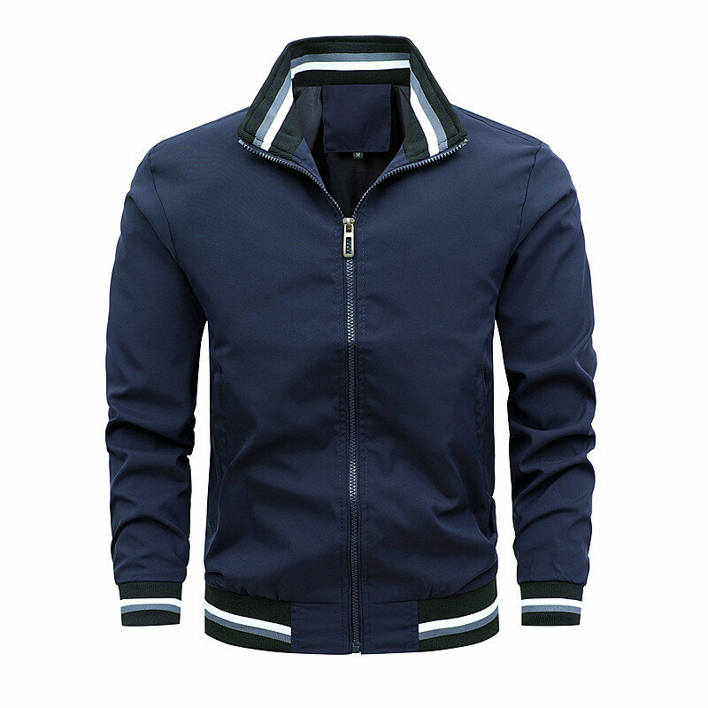 New Spring Men Thin Casual Jackets Good Quality Male Black Slim Fit Coats Stand-up Collar Jackets Size 4XL