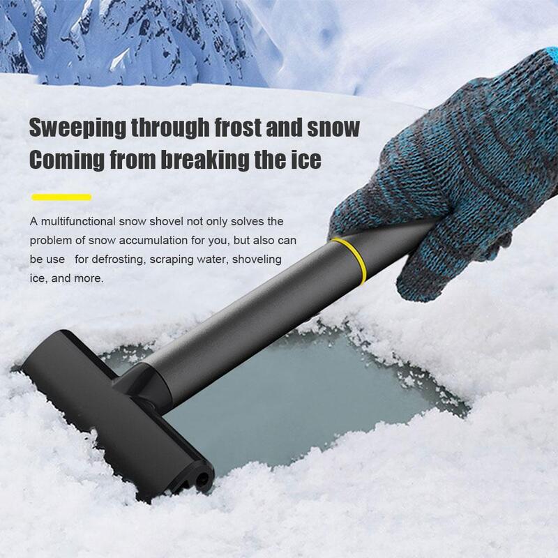 Pala raspadora de hielo para parabrisas de coche, herramienta de eliminación de hielo con mango en forma de T, reutilizable, herramientas esenciales para coche de invierno
