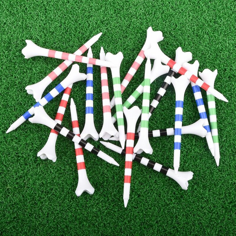 20Pcs 70/83mm Golf Tee Set Plastic Durable with Stripe Golf Practice tees 2 Size Professional Golf Ball Holder Reduced Friction