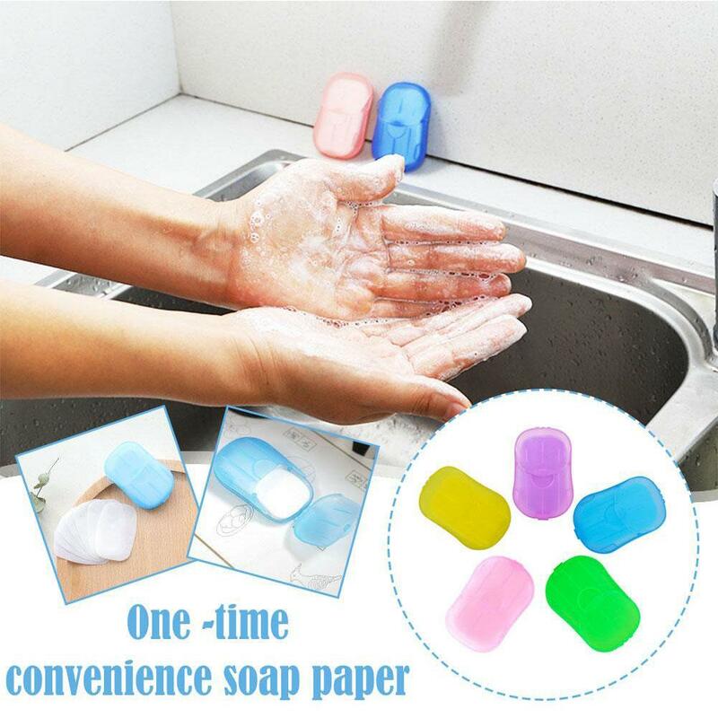 Disinfecting Soap Paper Bath Soap Mini Cleaning Paper Hand Soap Slice Disposable Scented Easy Convenient Travel Washing P2S2