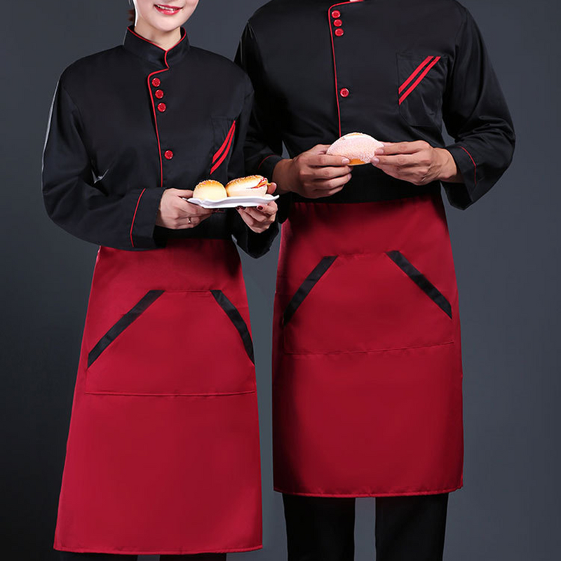 เสื้อแจ็กเก็ตเชฟสำหรับผู้ชายและผู้หญิงเสื้อแจ็กเก็ตแขนเครื่องแบบ S ลำลองสีดำเสื้อโค้ท unisex เสื้อผ้าสำหรับทำอาหาร