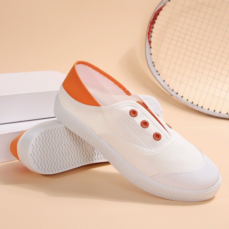 Sommer neue flache Slipper Slip-On Leinwand Schuhe weiße Schuhe Frauen koreanische Sle vielseitige Student Slipper