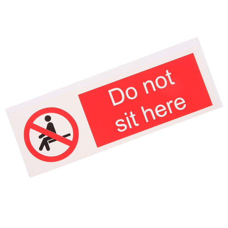 Sicherheits warn aufkleber Etikett sitzen hier nicht Warnschild selbst klebende Zeichen Applikation PVC selbst klebendes Büro