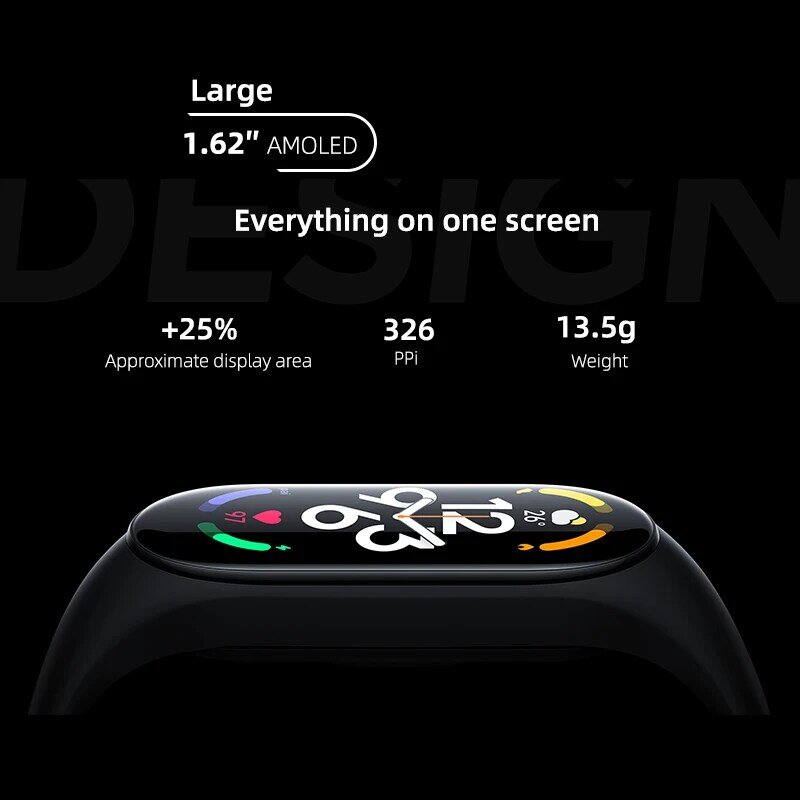 Смарт-браслет Xiaomi Mi Band 7, 6 цветов, AMOLED, экран 1,62 дюйма, 24 часа, водостойкий, 5