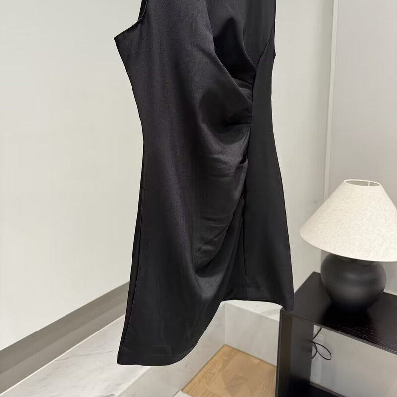 New Style Slim Fit Folded Decorative Short Dress