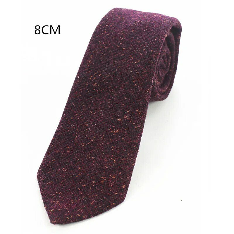 8cm Quality Wool Necktie Thick and Solid for Wedding Party Gift Business Office Business Solid Tie