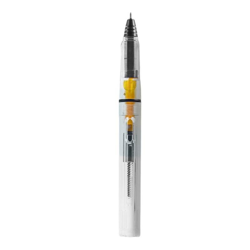 Pluma estilográfica de pistón para estudiantes, pluma de Gel tipo bala blanca transparente, aguja de 0,5/0,38mm, papelería escolar, caligrafía H J5B0