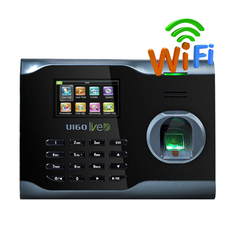 ZK-Enregistreur de temps biométrique d'empreintes digitales U160, WIFI, TCP/IP, USB, rêve, employé, carte RFID en option