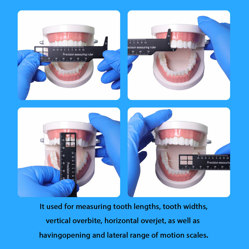 Regla de medición de precisión Dental, herramienta médica para fotografía de huecos de dientes, instrumentos endodónticos, escala de medida, 1 pieza