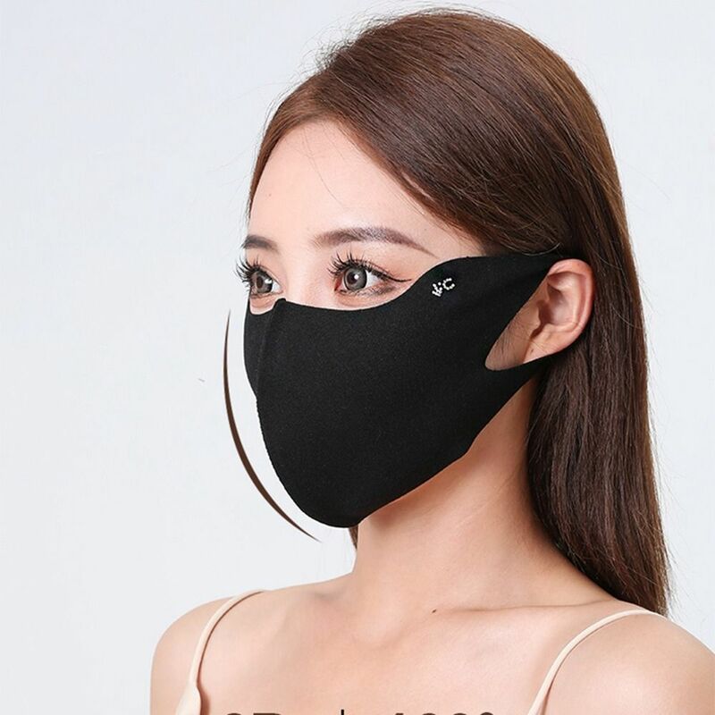 Masker wajah pelindung matahari warna polos, masker sutra es bisa disesuaikan, syal wajah pelindung mata, masker Gini mendaki