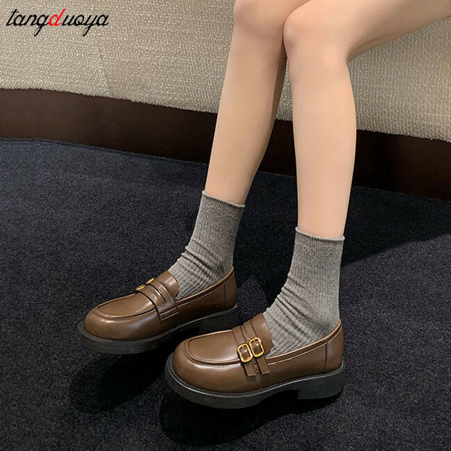 Японские школьные туфли для девушек, обувь в стиле "Лолита" JK, повседневные лоферы, милая обувь на платформе в стиле «Мэри Джейн», в стиле Харадзюку