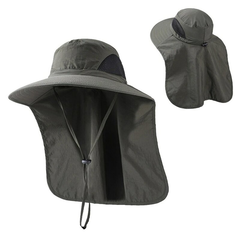 Outdoor Sun Hat With Neck Flap Sun Protection Hiking Hat Safari Caps For Men And Women Mesh Fishing Breathable Hat