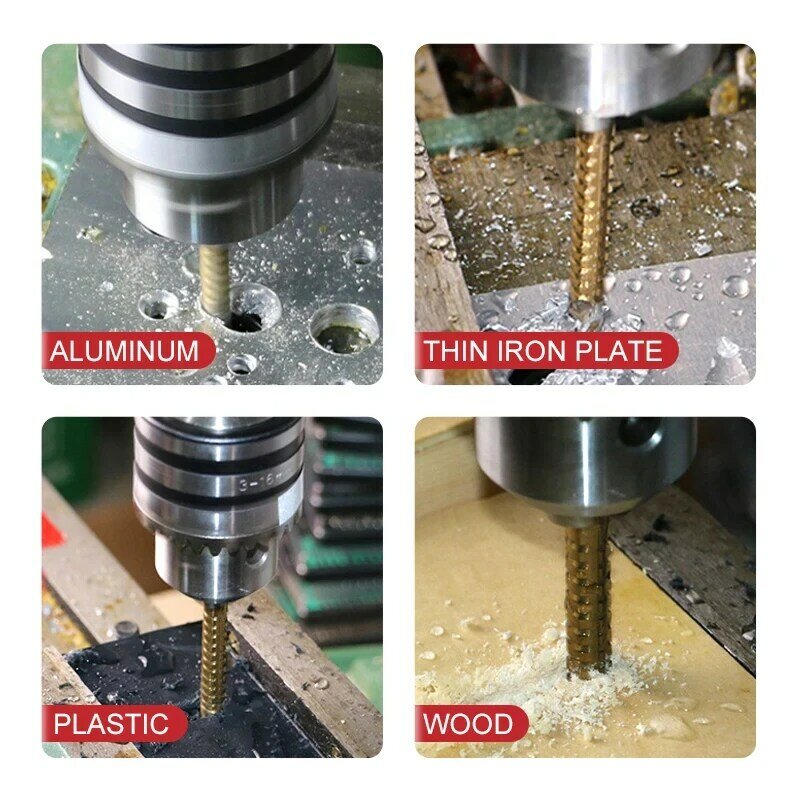 6 pezzi punte per trapano a gradino Set di trapano per sega HSS fresa in titanio per la lavorazione del legno apriscatole con anima in metallo 4-12 4-20 4-32mm 3 6 8mm
