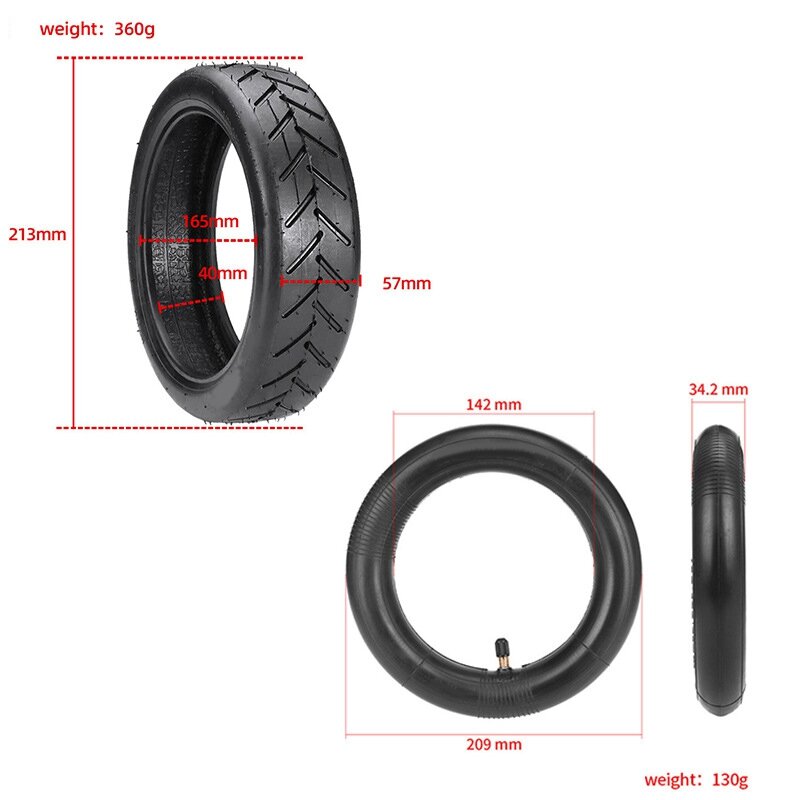 Neumático negro para patinete Xiaomi M365, accesorio interior y exterior de 8,5 pulgadas
