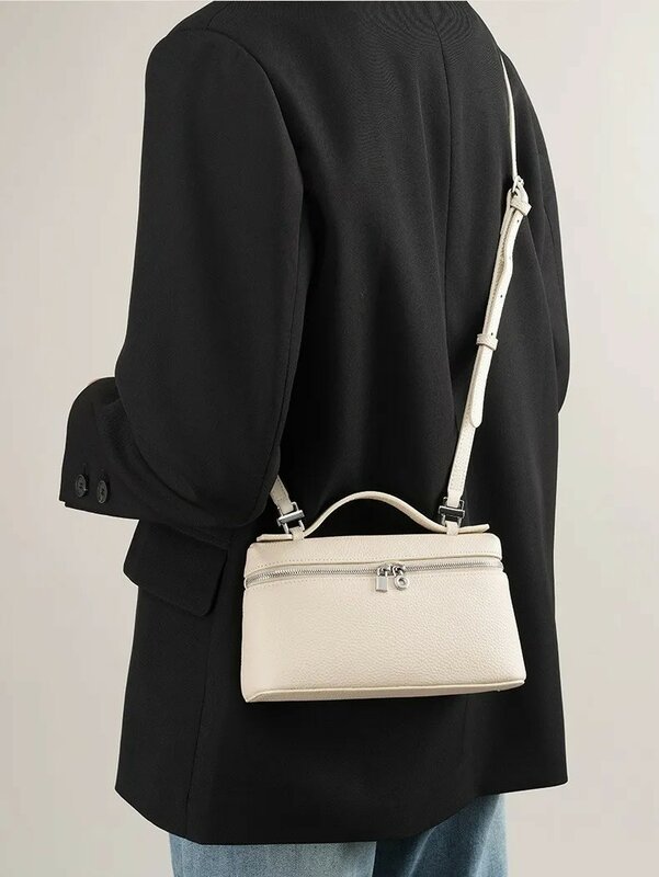 女性のためのエレガントな牛革のメッセンジャーバッグ,女性のためのランチボックス,斜めのショルダー,ファッションアクセサリー