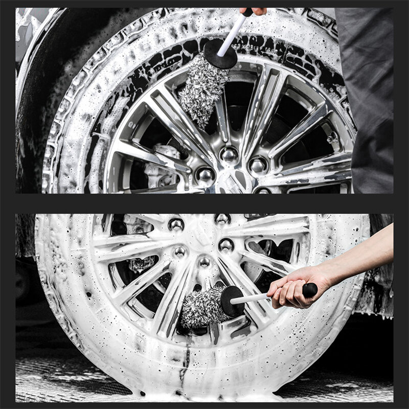 SEAMETAL myjnia samochodowa z mikrofibry koła szczotka antypoślizgowe Ultra miękkie czyszczenie samochodu rękawice Mitt koło samochodowe szprychy szczotki akcesoria samochodowe