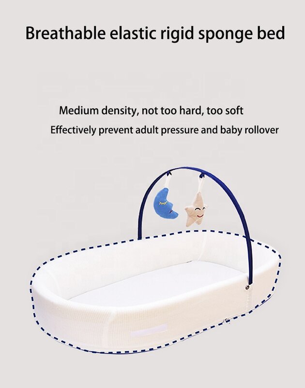 Aangepaste Zachte Katoenen Stof Draagbare Afneembare Pasgeboren Baby Bed Wieg Ligstoel Nest Met Matrassen Voor Baby Reiziger Slapen