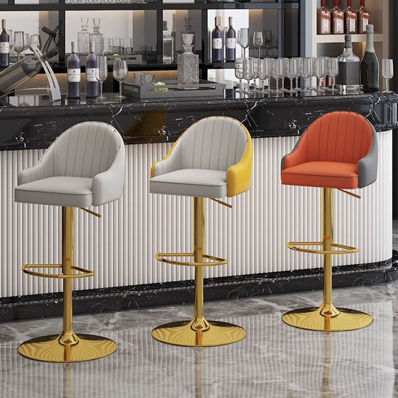 Midcentury Adjustable Bar Stools High Metal Minimalist Designer Dining Chairs Luxury Fashion Tabourets De Bar Home Furniture