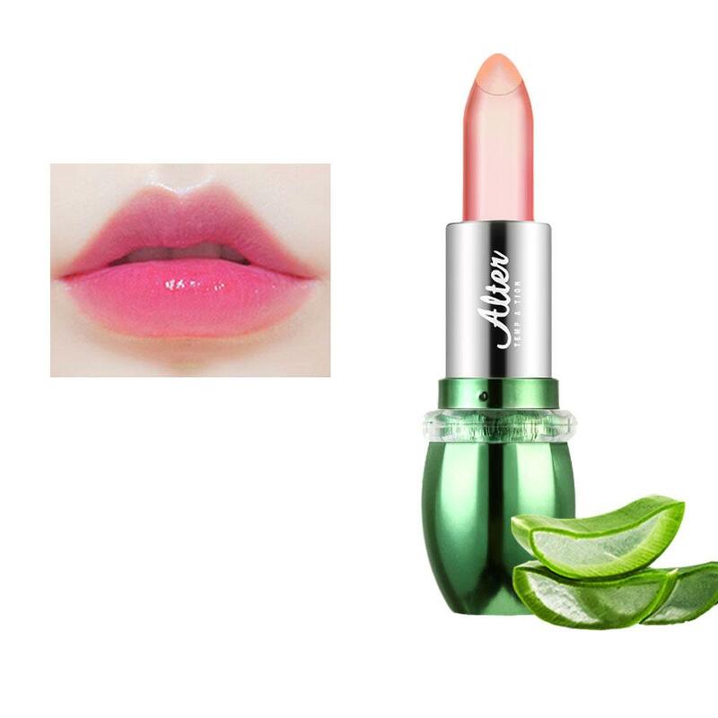 Lápiz labial de Aloe Vera, tinte labial que cambia de Color, barra de bálsamo labial de gelatina, maquillaje cosmético, lastina hidratante M1C6