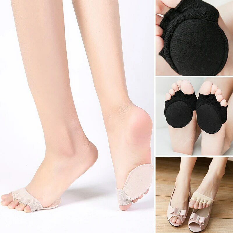 Five Finger Toe Foot Care Socks Summer Invisible Padded Half Foot Socks Support Cushion Front Feet Shoe Pads