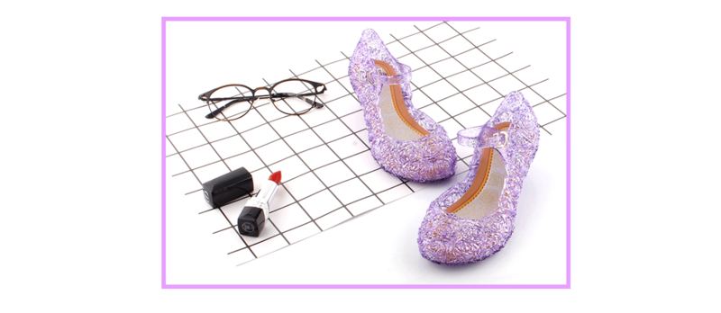 Sandalias de gelatina de cristal para niñas, zapatos de tacón alto, elegantes y bonitos, a la moda, para Cosplay, fiesta y baile